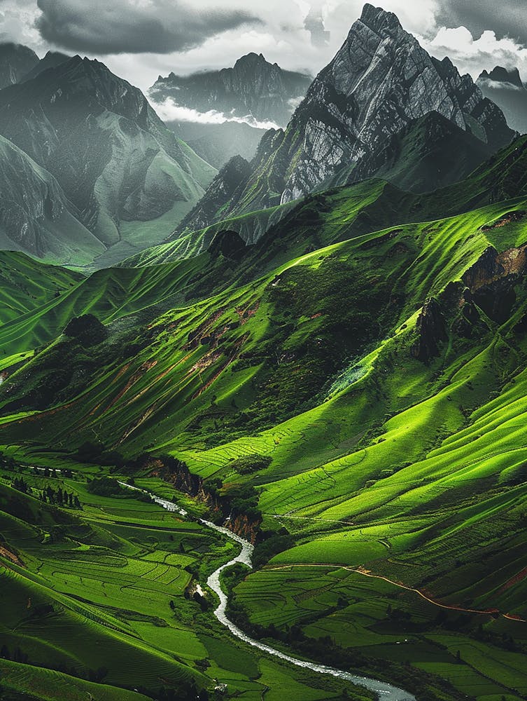 Grünes Tal in Vietnam