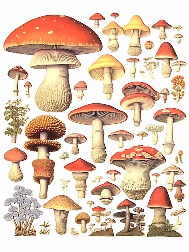 Vintage Mushrooms 5