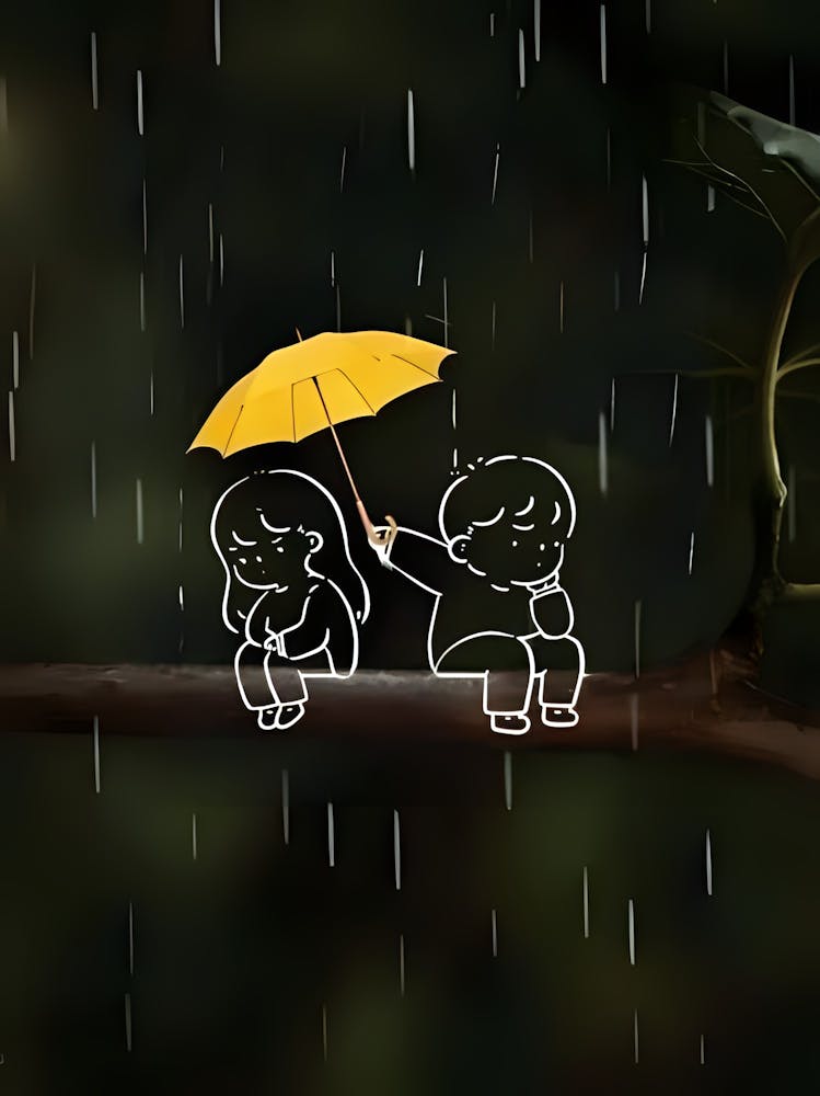 Couple In The Rain