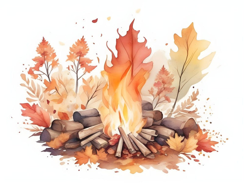 Watercolor Autumn Fire