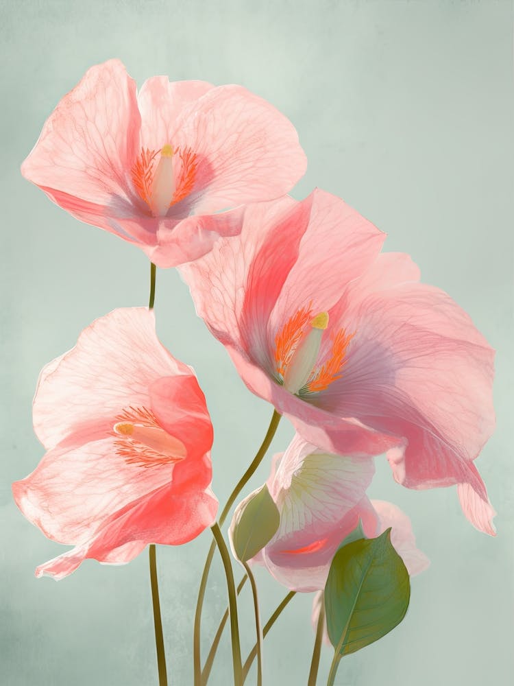 Fleurs d'Anthurium Couleurs Pastel Acryliques 4