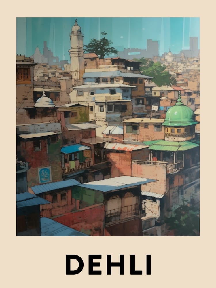 Dehli 4 Vintage Travel Poster