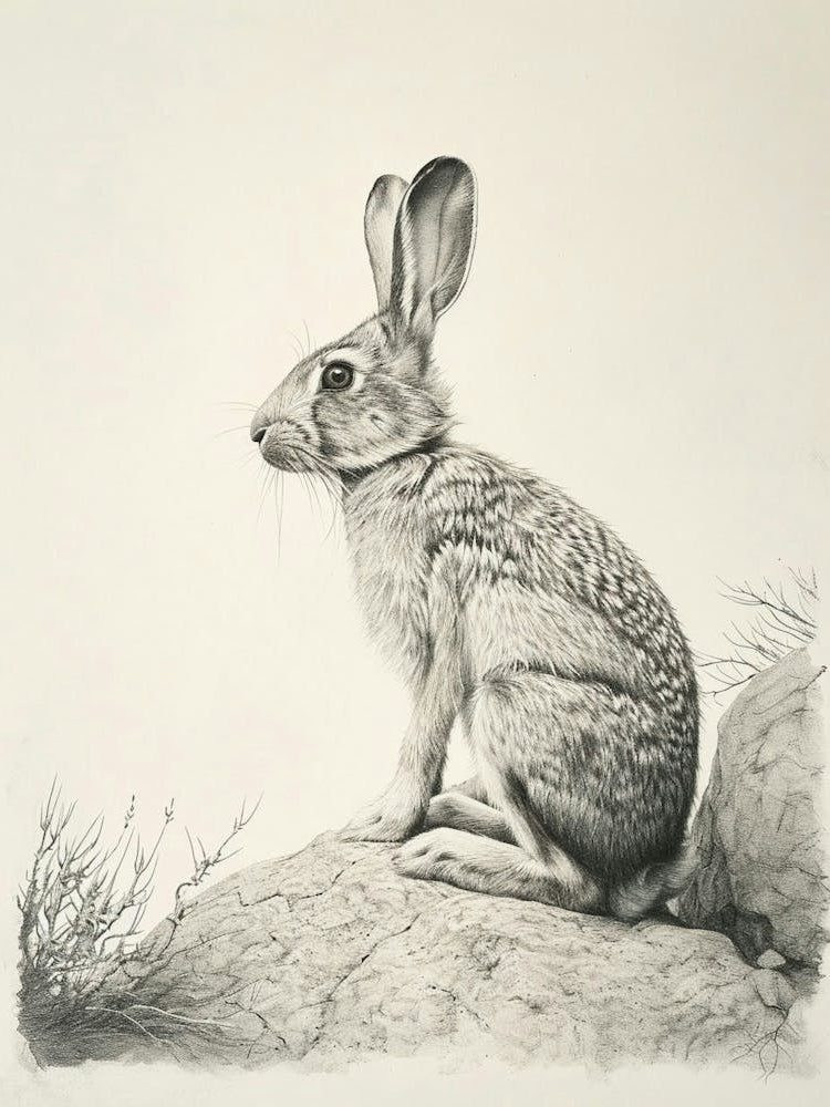 Harlequin Rabbit Drawing 1