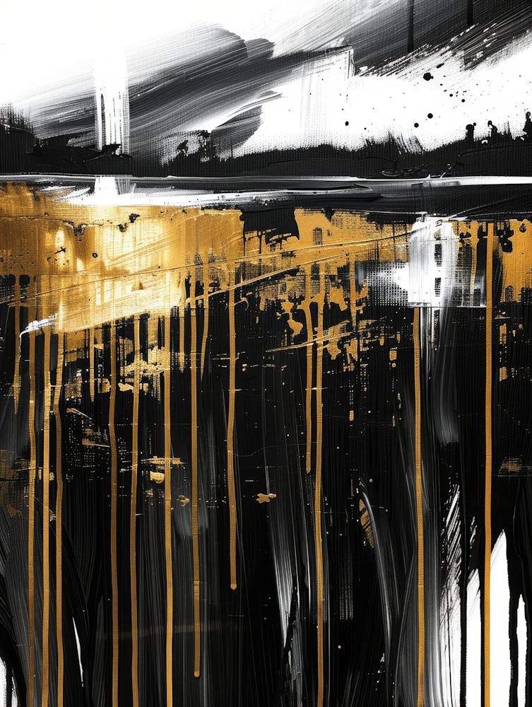 Abstrakt Schwarz und Gold 11