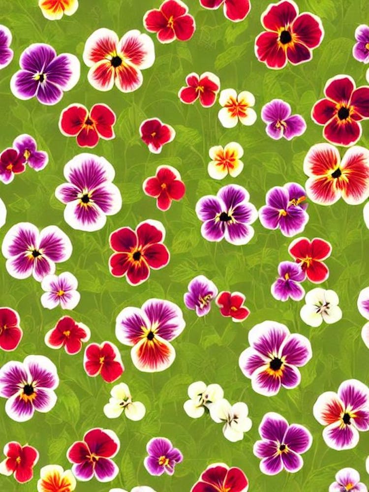 Pansy 2 Repeat Retro Flower