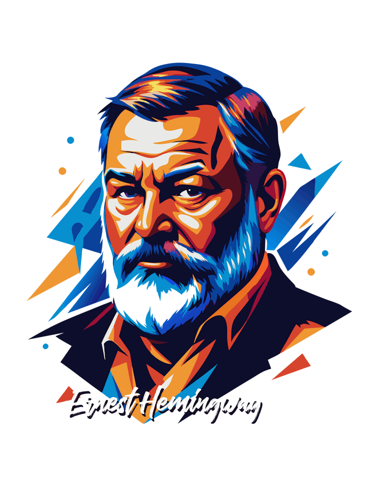 Ernest Hemingway 03 Portrait WPAP Pop Art
