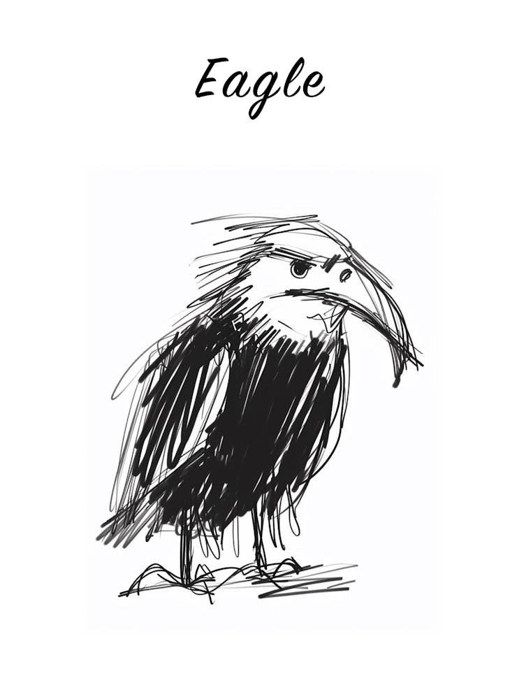 B&W Eagle Poster