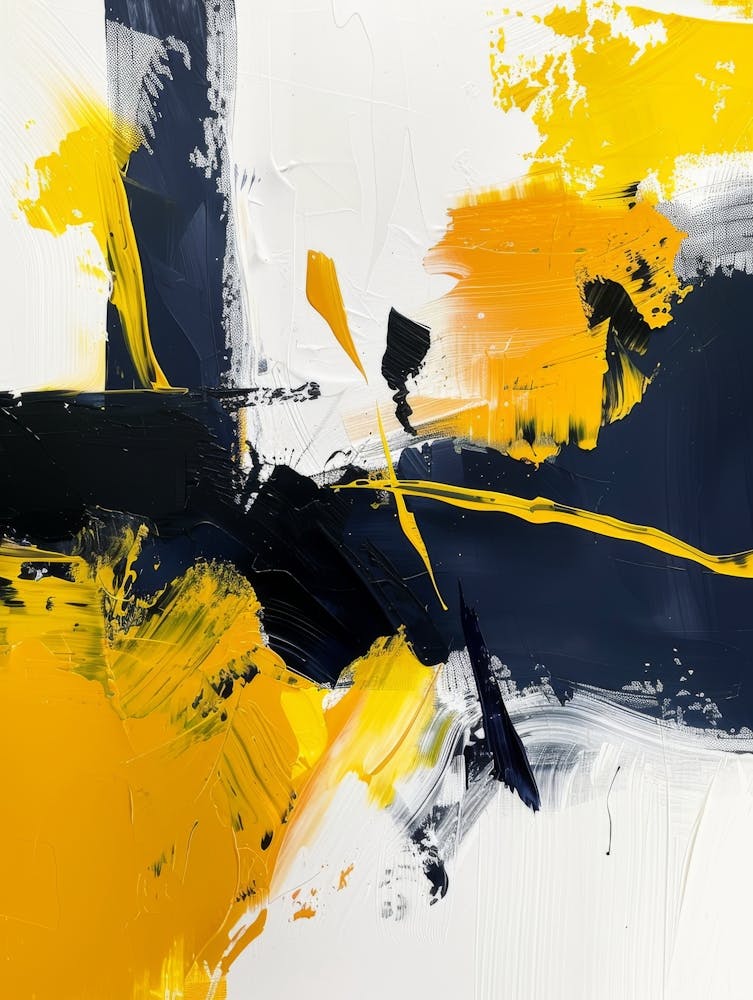 Yellow And Black Abstract Painting