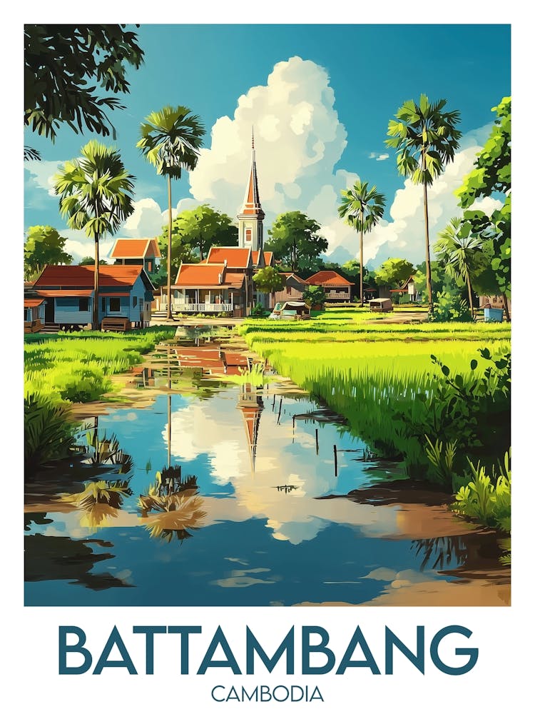 Affiche de voyage Battambang