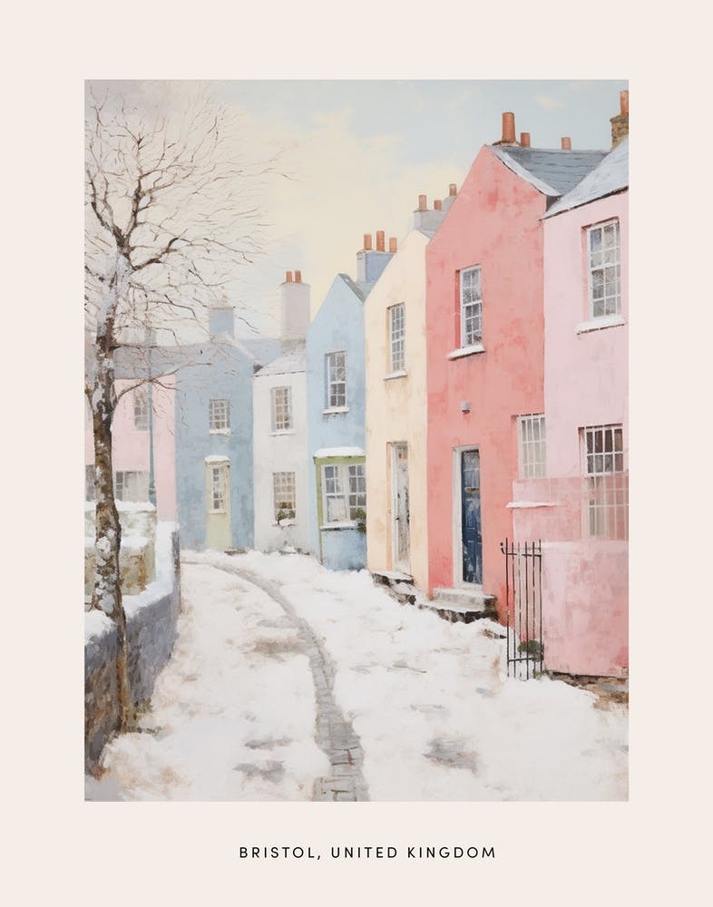 Dreamy Winter Painting Poster Bristol United Kingdom 1