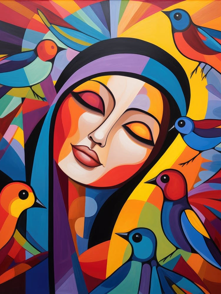 Woman With Birds 2