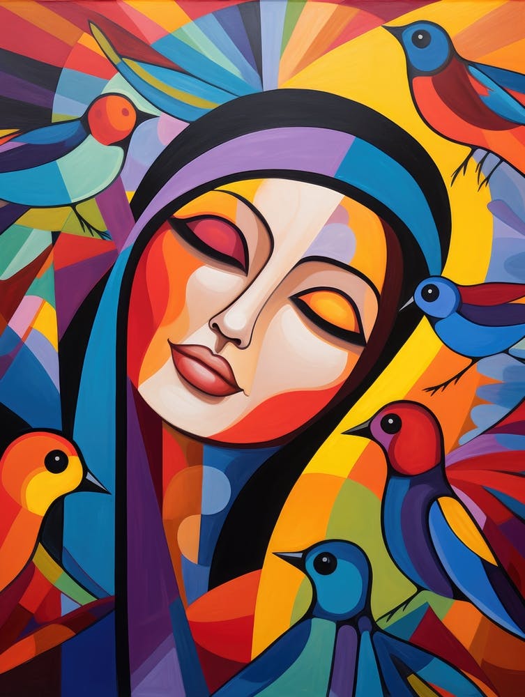 Woman With Birds 2