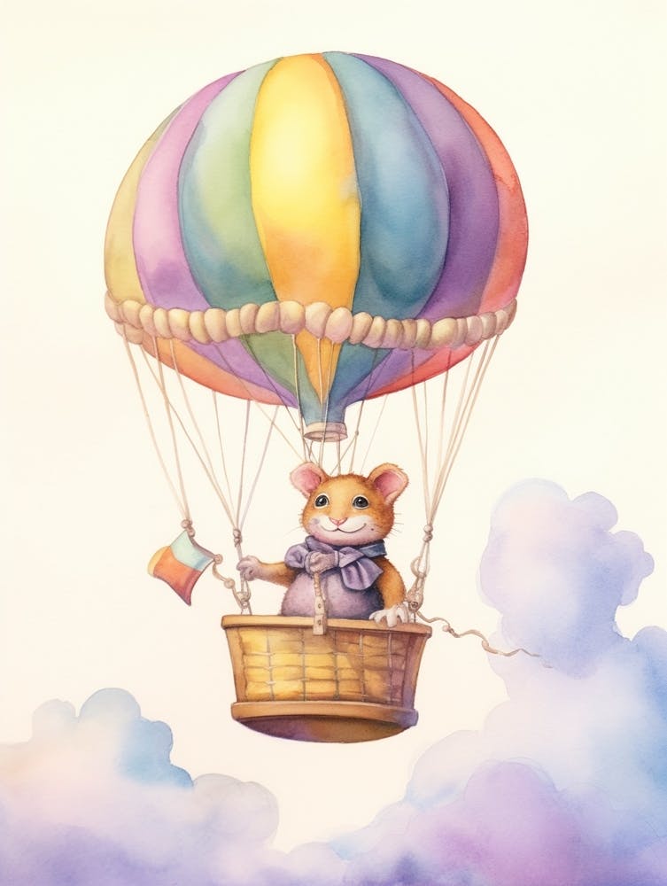 Baby Mouse 4 In A Hot Air Balloon