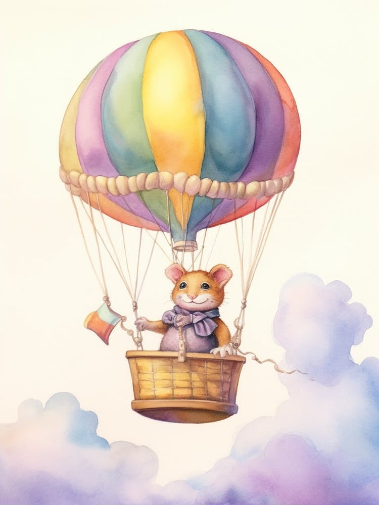 Baby Mouse 4 In A Hot Air Balloon