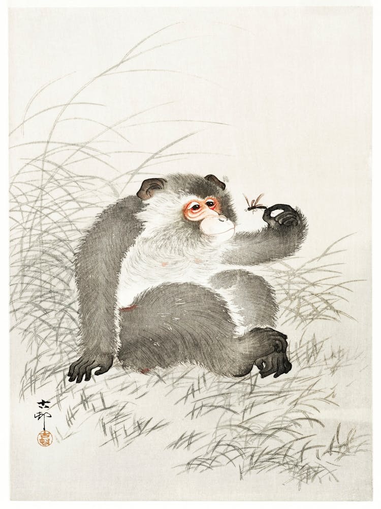 Monkey With Insect (1900 1930), Ohara Koson