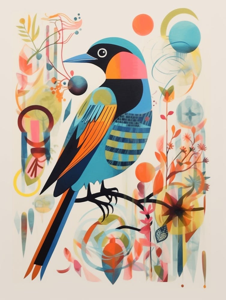 Colourful Scandi Bird Sparrow 1
