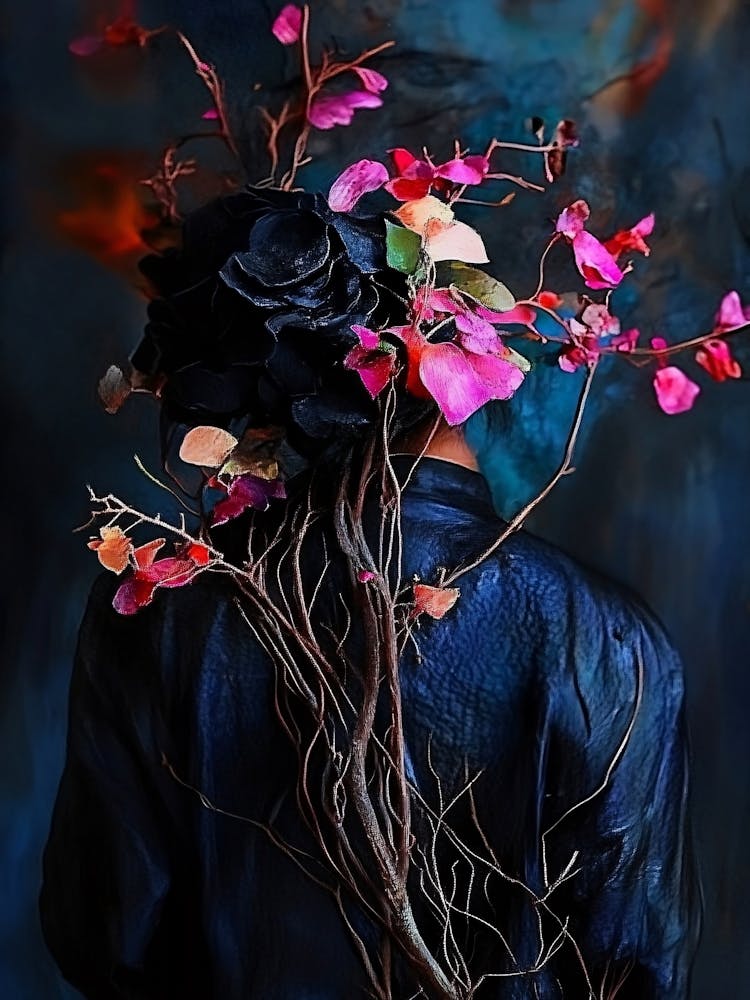 Woman With Flowers On Her Head 11