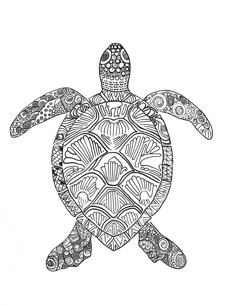 Sea Turtle Coloring Page 1