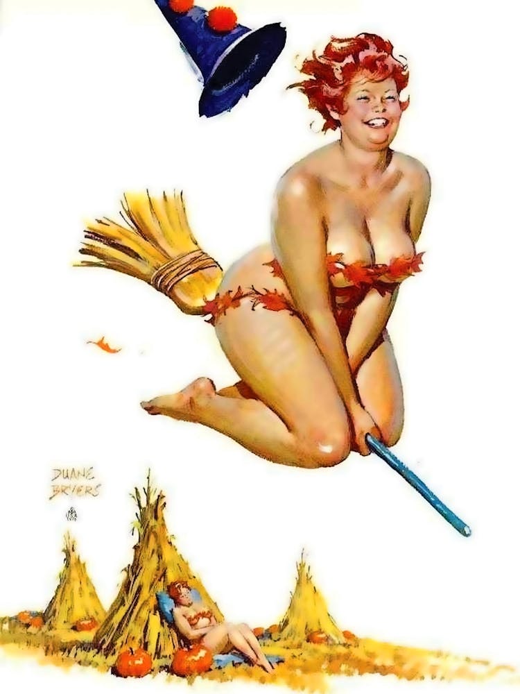 Happy Pinup Witch Ride