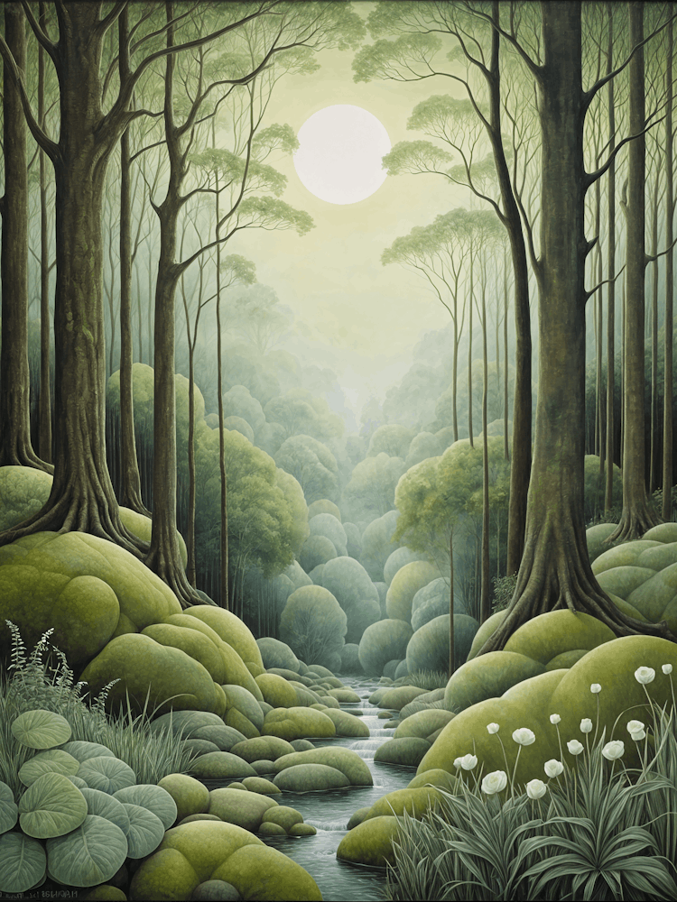 Pastel Green Forest