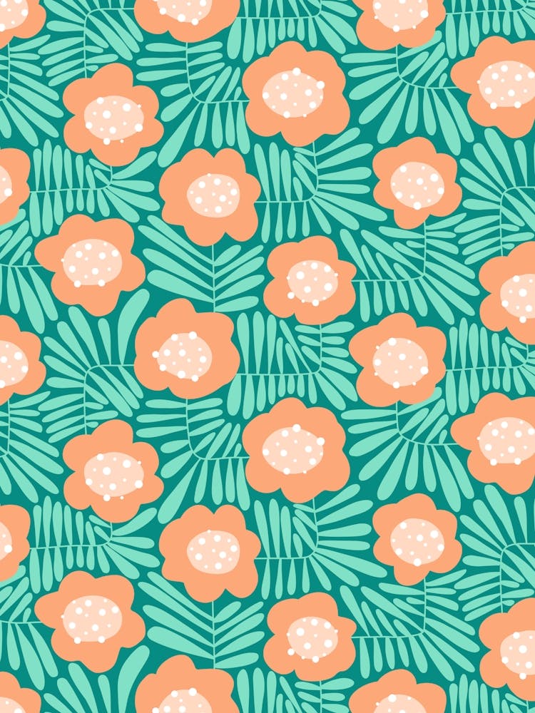 Into The Garden - Climbing Flowers Retro Floral Soft And Happy