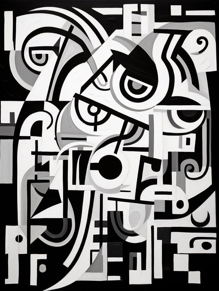 Chaos Abstract Black And White 5