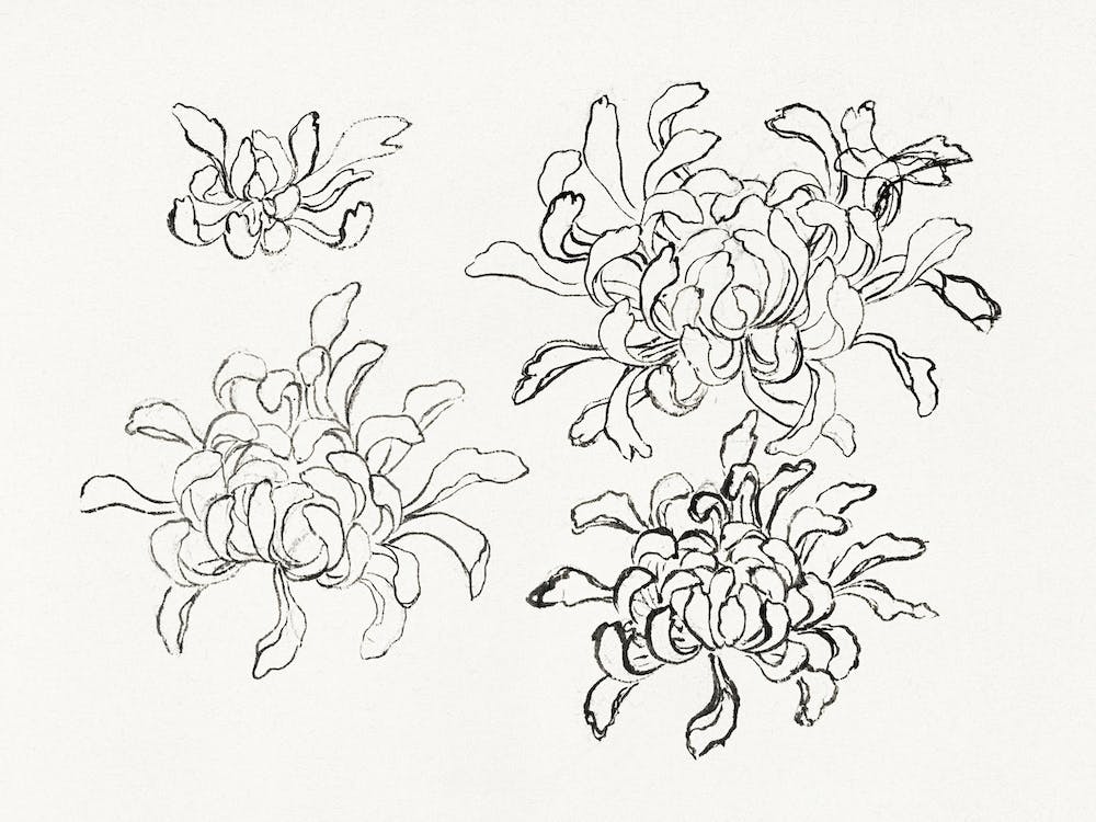 Hokusai S Chrysanthemum, Vintage Paintings, Katsushika Hokusai