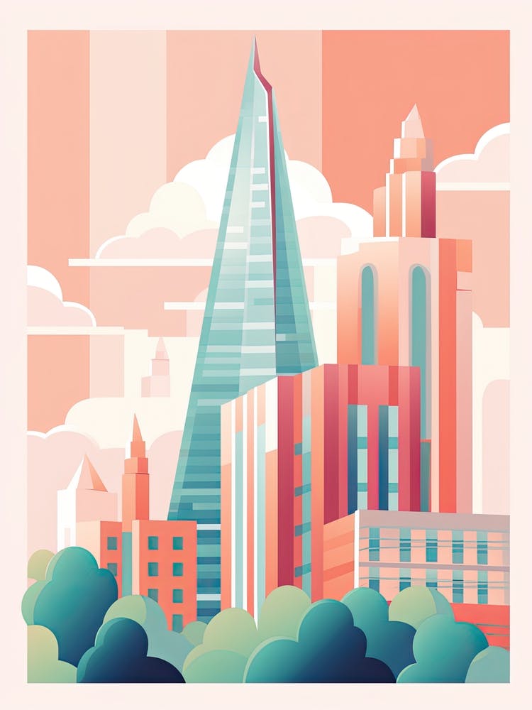 The Shard   London, England   Cute Botanical Illustration Travel 2