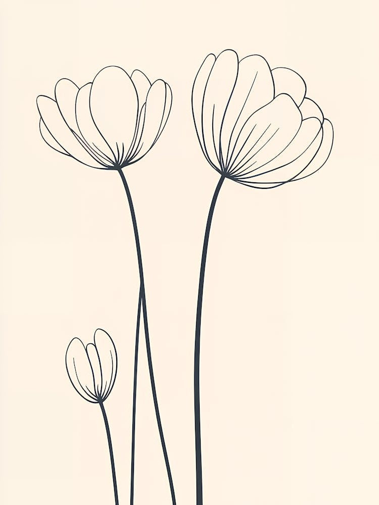 Flowers On A Beige Background