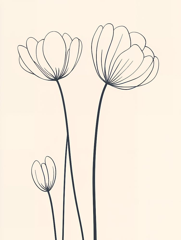 Flowers On A Beige Background