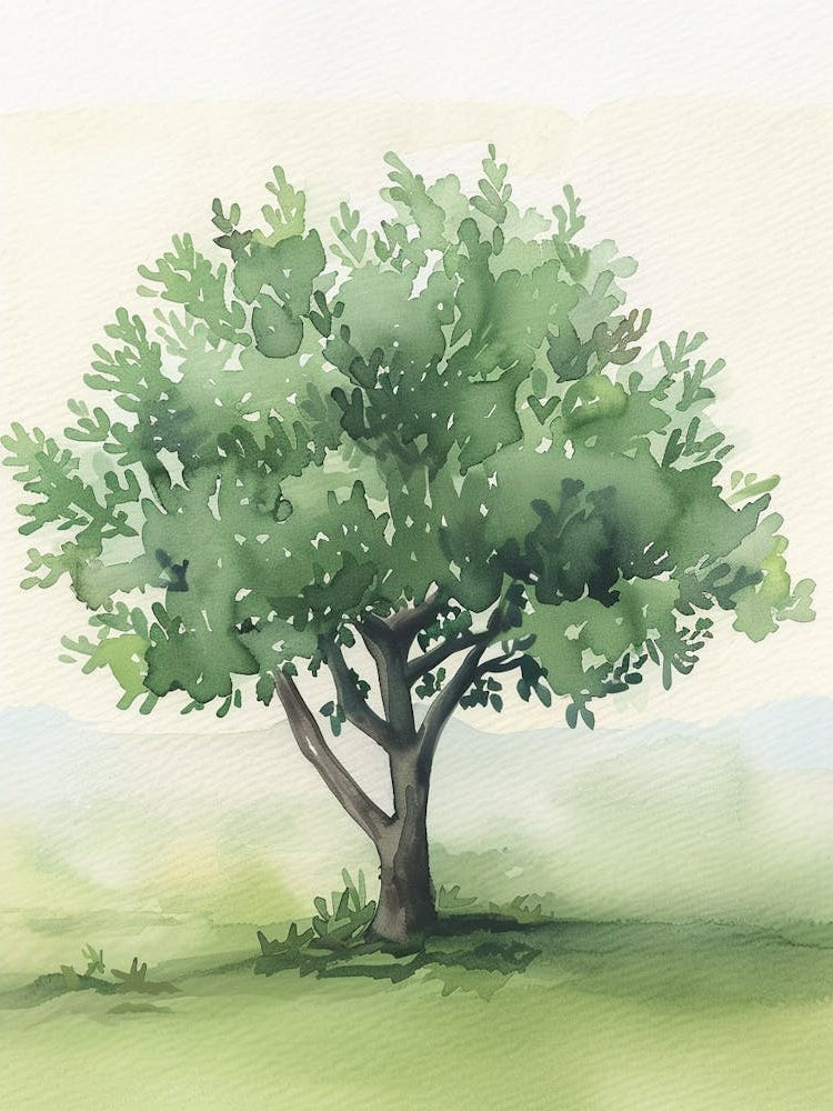 Olive Tree Atmospheric Watercolour Painting 4