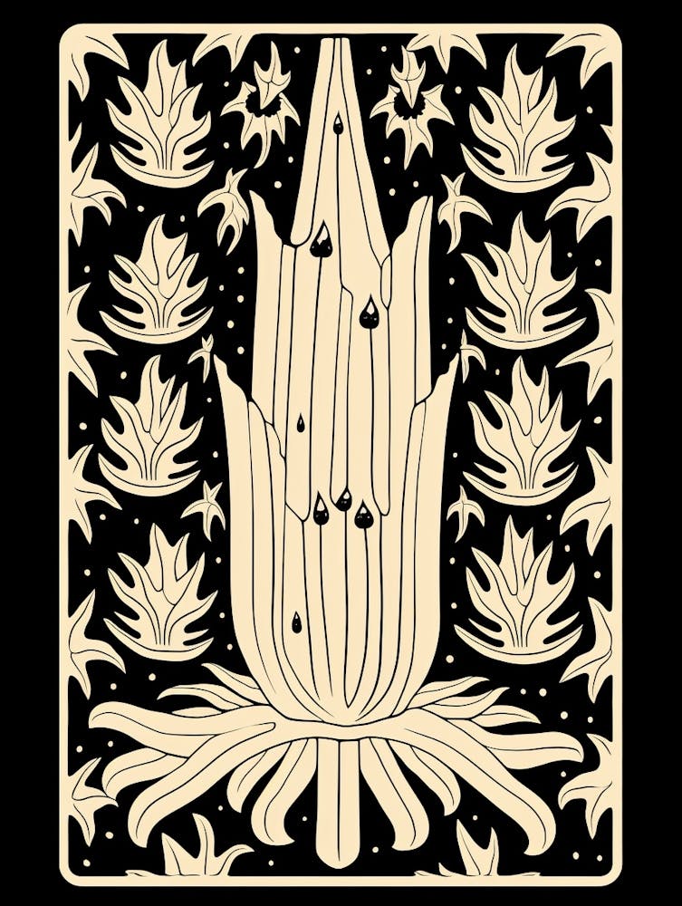 B&W Cactus Illustration Ladyfinger Cactus 2