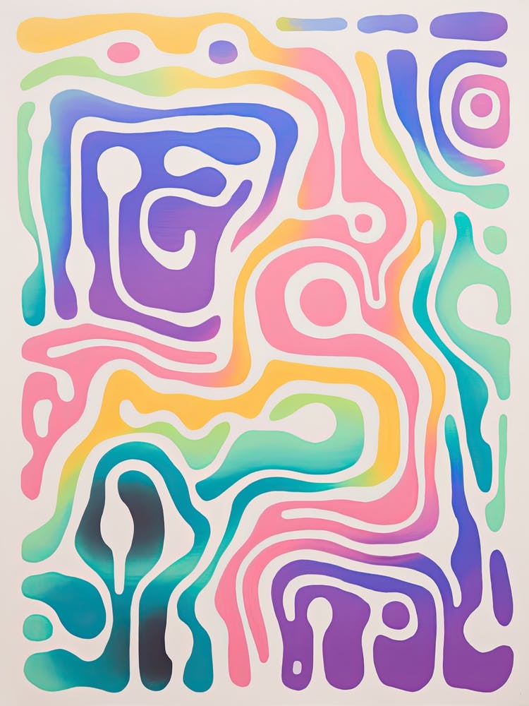 Abstract Landscape Risograph Style 4
