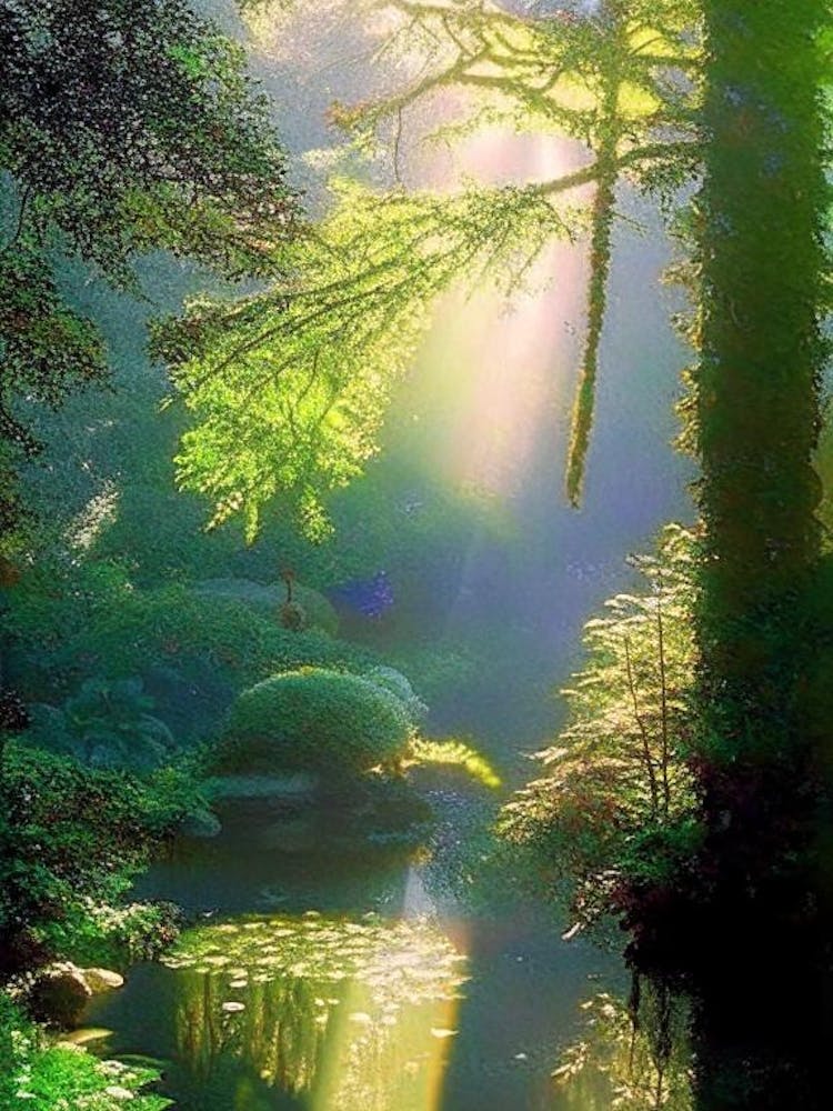 Portland Japanese Garden, Usa Classic Painting