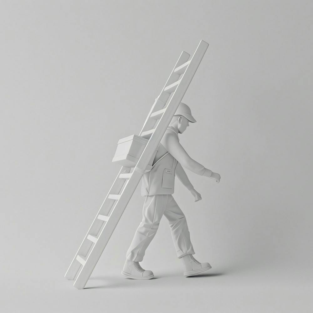 Man Carrying A Ladder