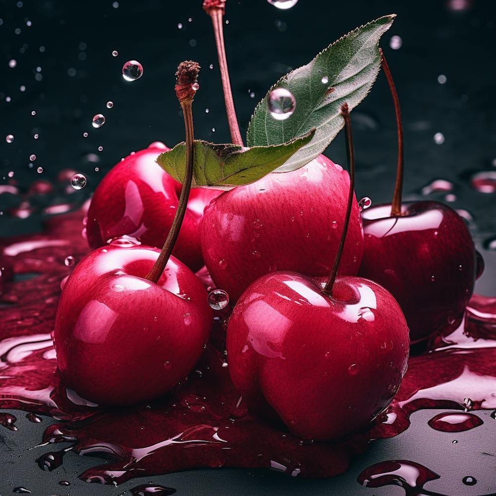 Cherry On Black Background