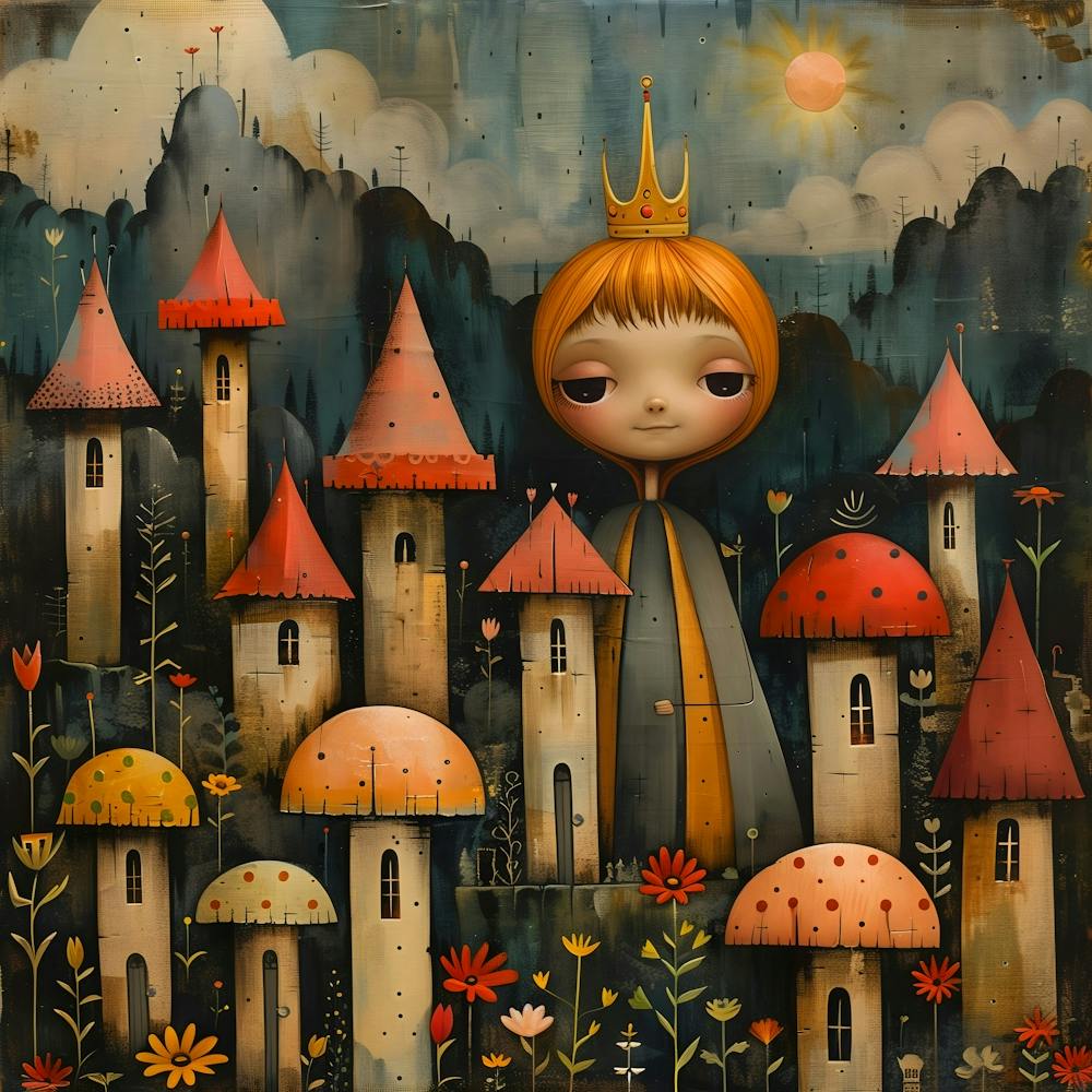 Fairytale Queen, Naïf, Whimsical, Folk, Minimalistic