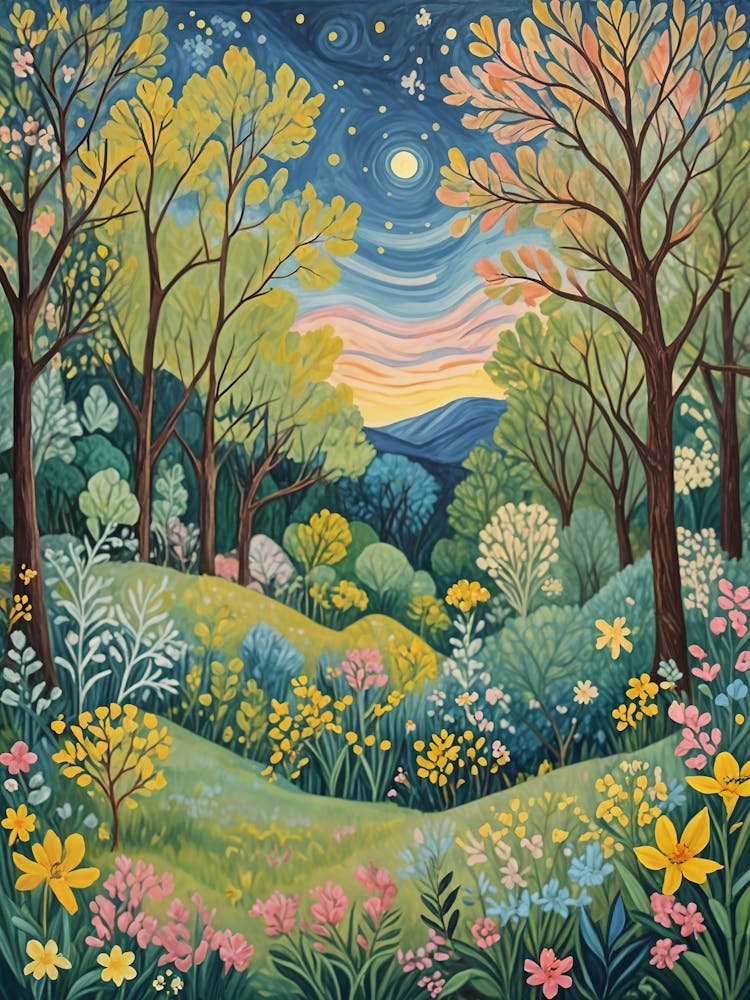 Whimsical Night In The Woods