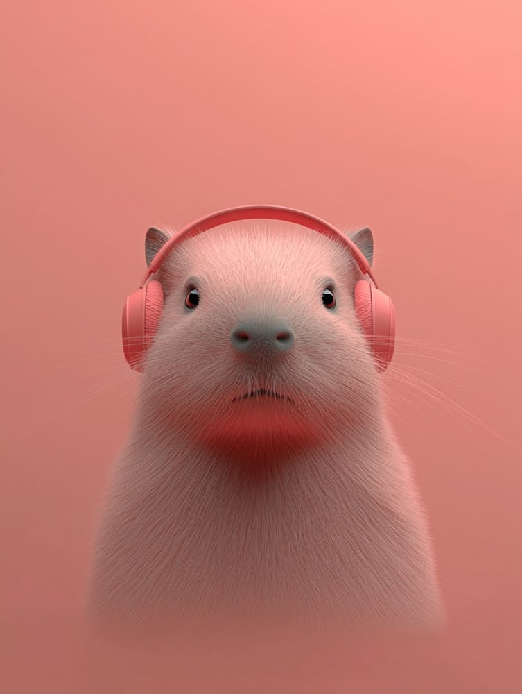 A Capybara With Headphones