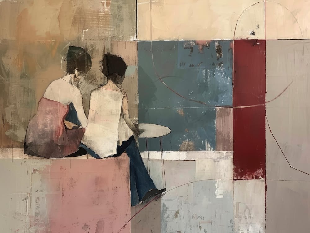 Two Women Sitting On A Bench