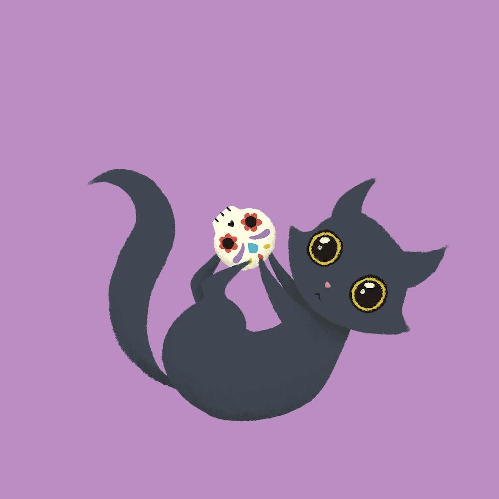 Kitty Sugar Skull Square