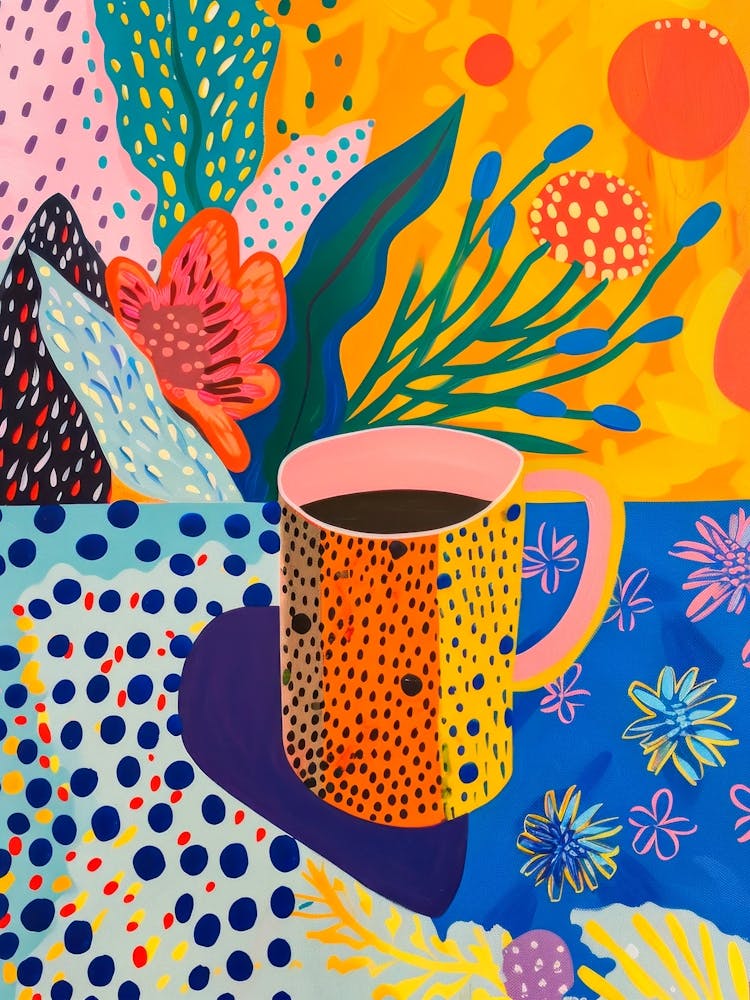 Coffee Cup with Maximalist Pattern