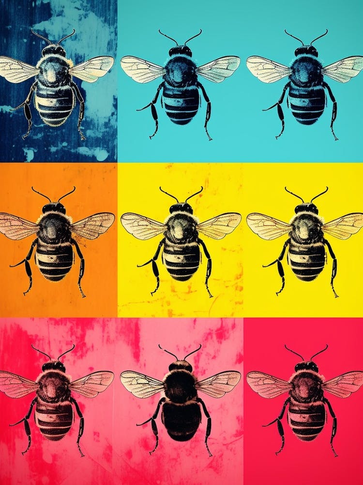 Von Pop Art inspiriertes Bienengemälde 3