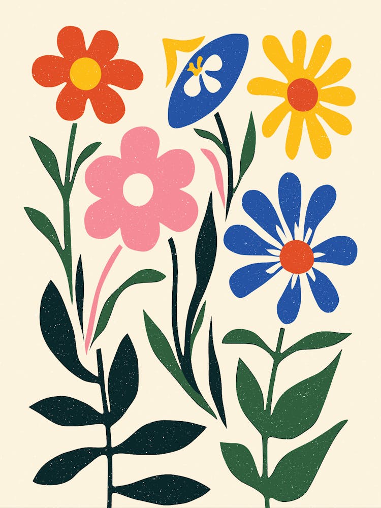 Flowers On A White Background