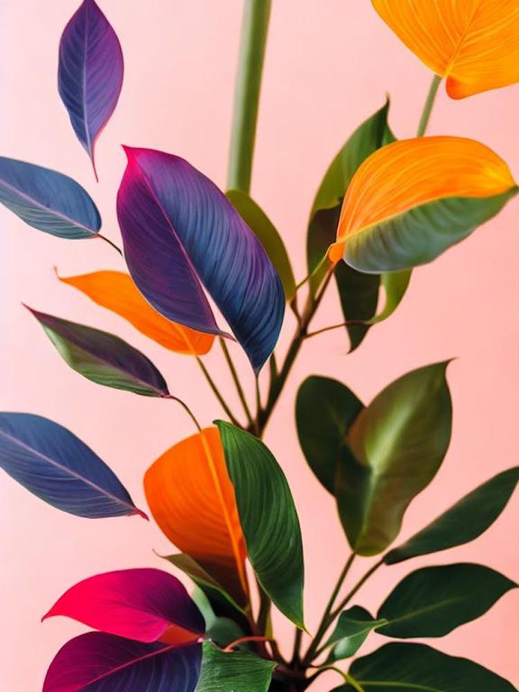 Split Leaf Philodendron Colourful Illustration Plant