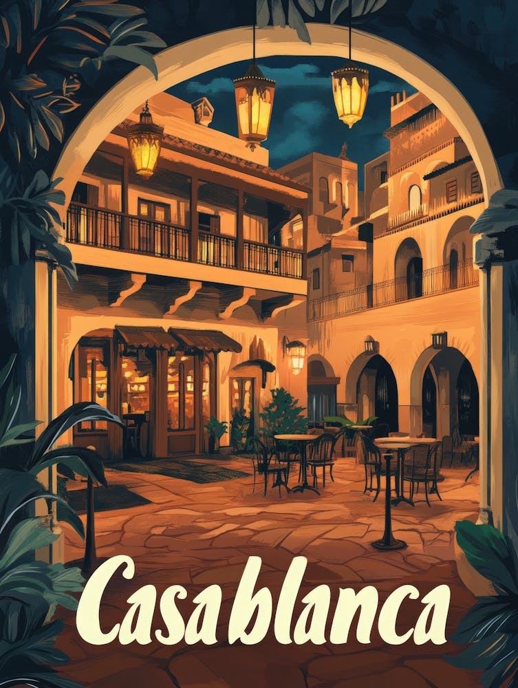 Aihrgdesign A Mid Century Modern Travel Poster For Casablanca 2