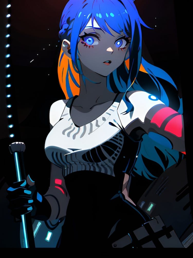Blue Hair Anime Girl
