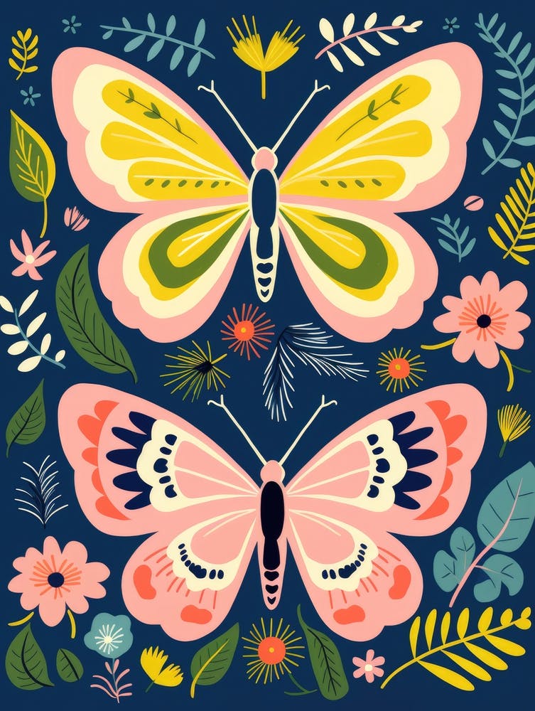 Butterflies And Flowers