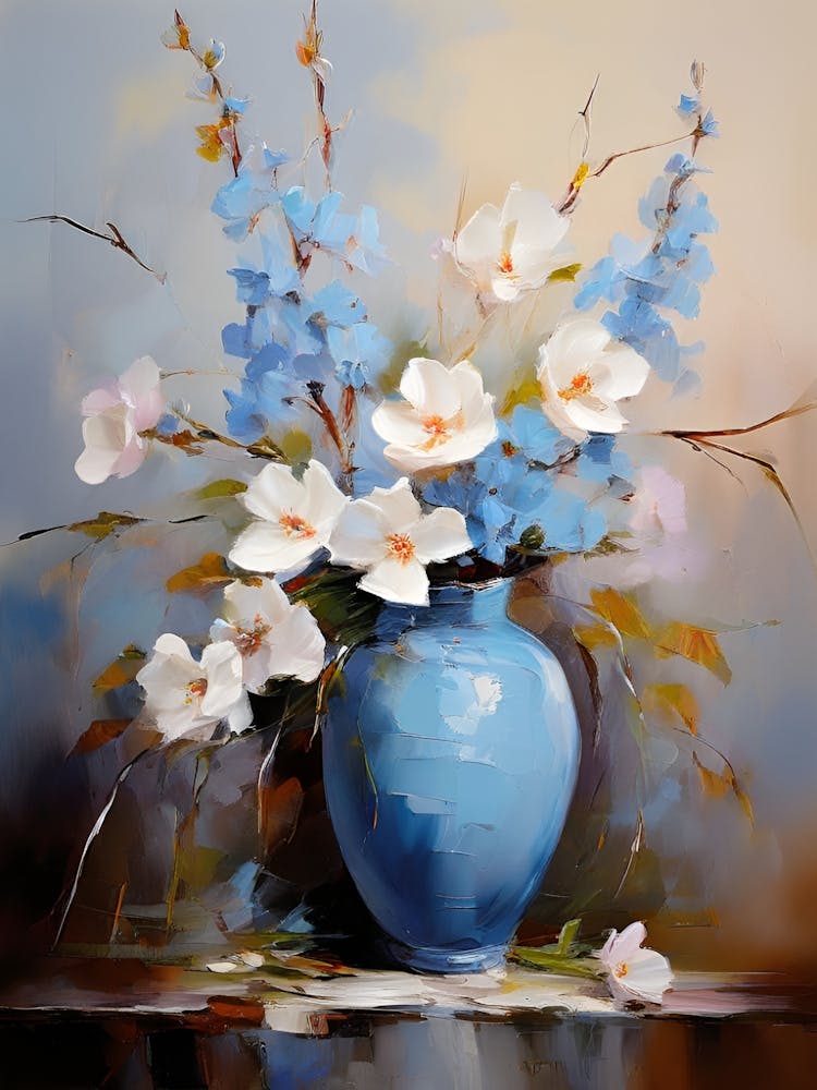 Flowers In A Blue Vase 2