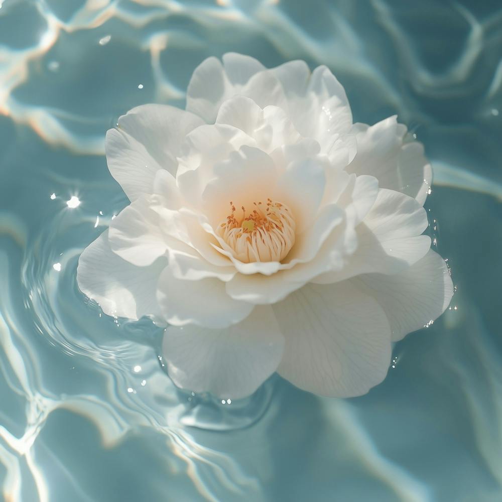 White Flower In Water